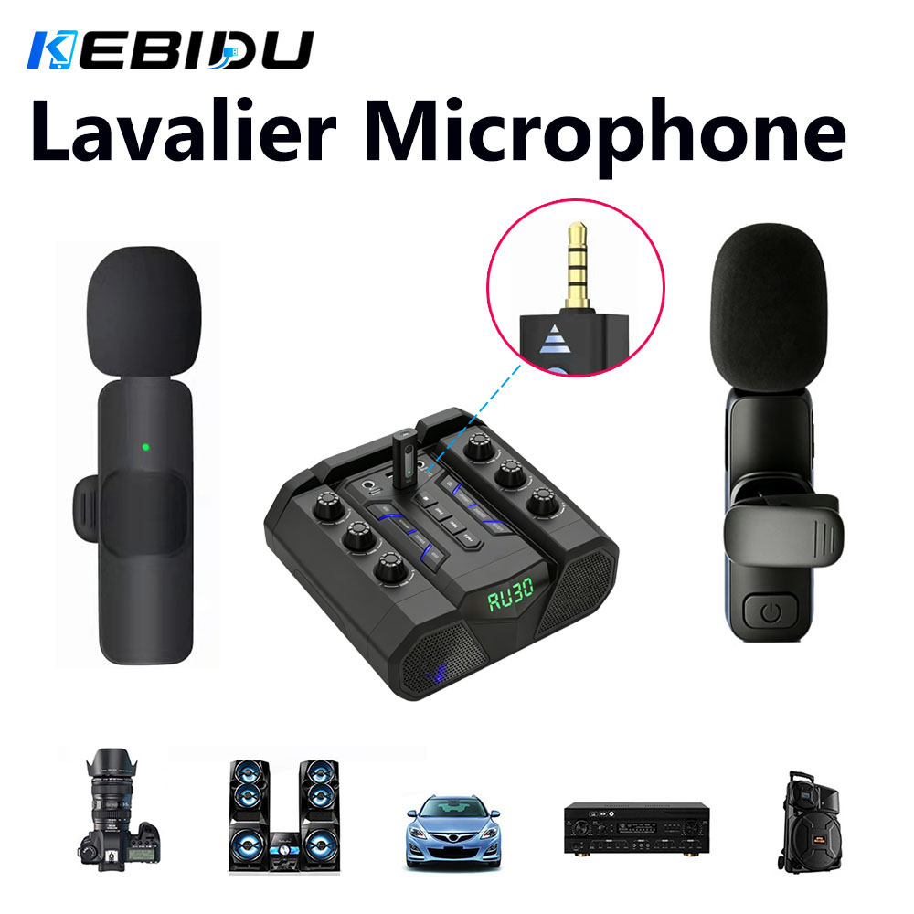 Streaming Mic Condenser - Беспроводной петличный микрофон KEBIDU 3.5 мм,