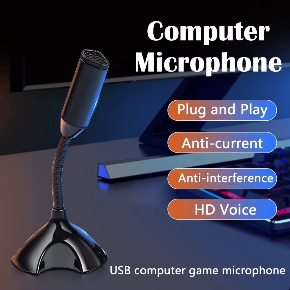 Streaming Mic Condenser - USB-микрофон для ноутбуков и компьютеров, регулируемый,