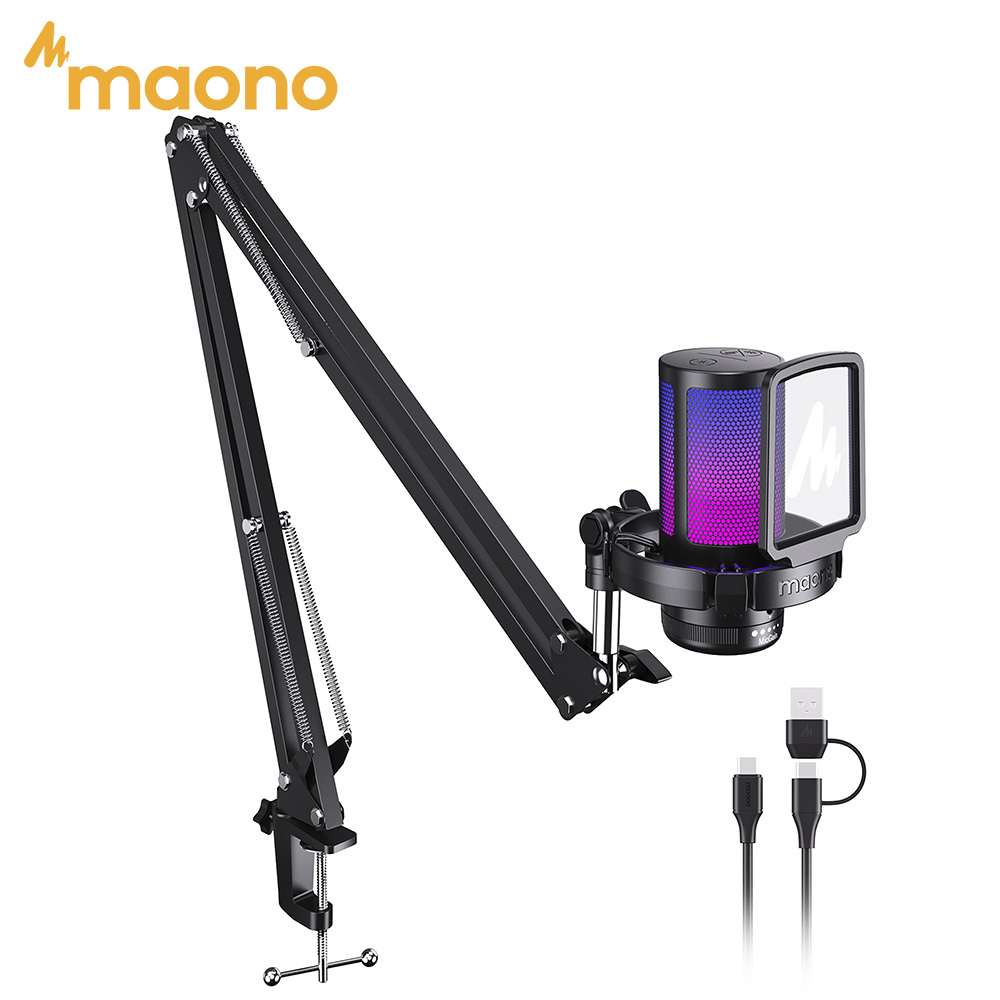 Streaming Mic Condenser - Игровой USB-микрофон MAONO DGM20S с RGB-подсветкой,