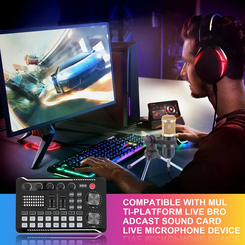 Комплект звуковой карты F998,  – обзор и цена Streaming Mic Condenser
